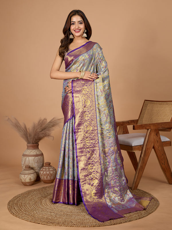 AARADHYA  Turquoise Blue Saree
