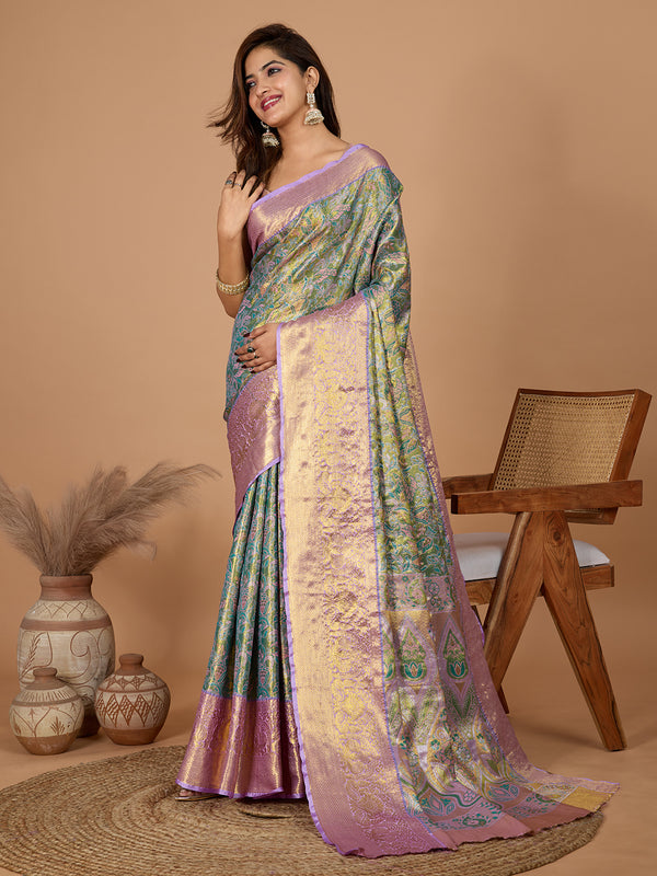 AARADHYA Pista Green Saree