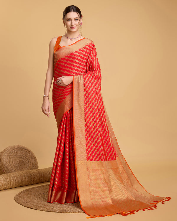 LERI Red Pure Patola Silk Saree