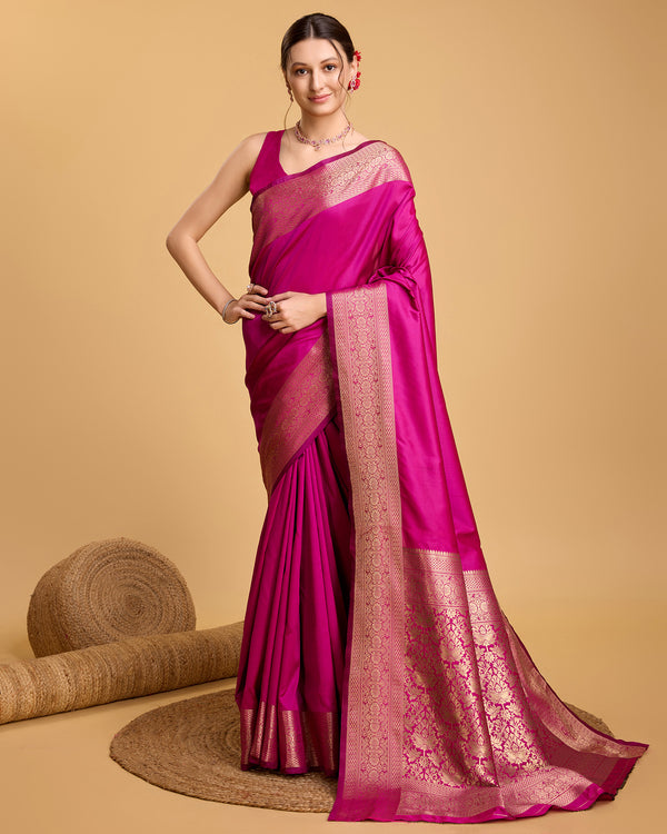 ANAMIKA Pink Pure Silk Saree