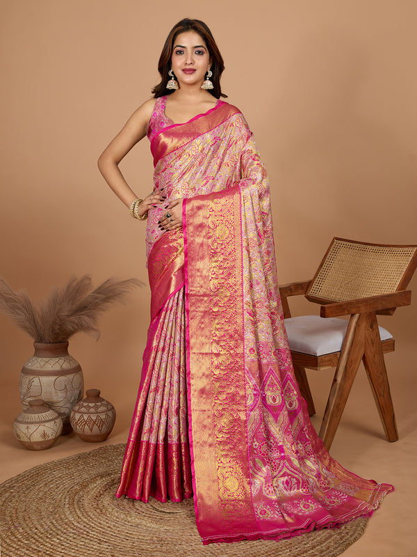 AARADHYA Rani Pink Saree