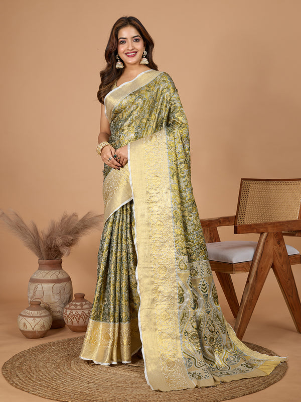 AARADHYA Olive Green Saree