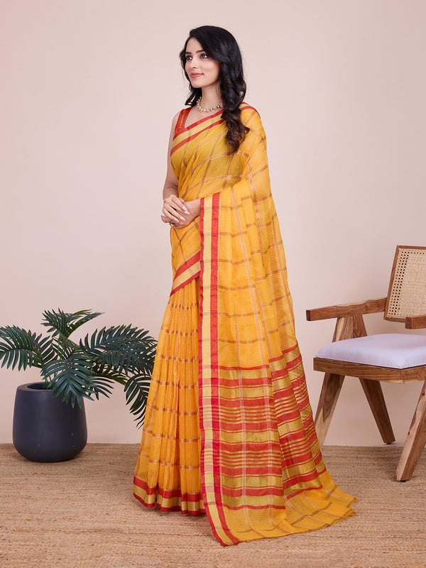 ANUPAMA Yellow Soft silk Saree