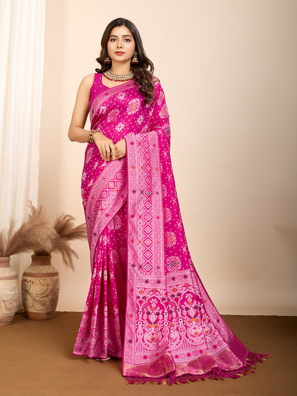 ANANYA Pink Color Saree With Mina Kari