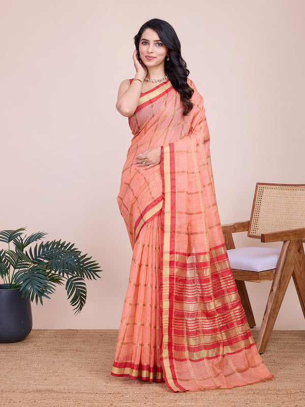 ANUPAMA peach  Soft Silk Saree