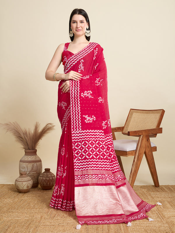 KYARA shade of pink Semi Cotton Saree