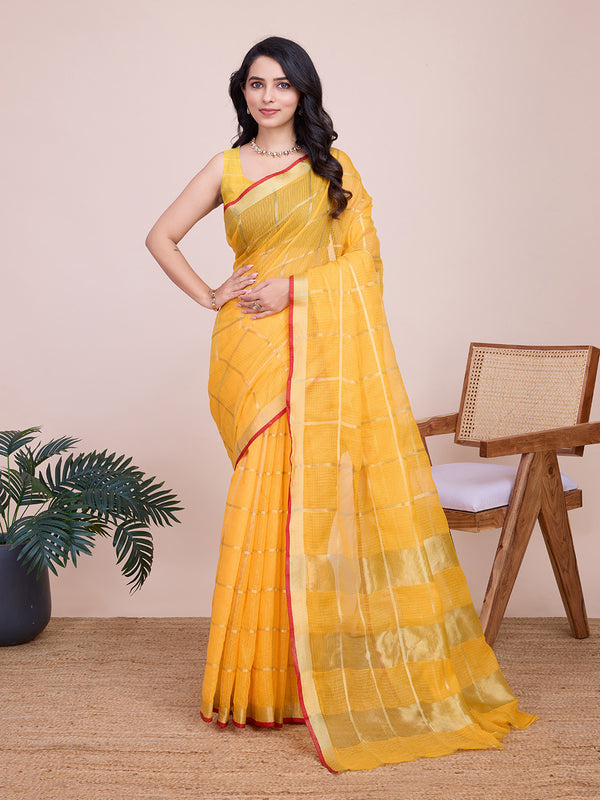 ANUPAMA Yellow Soft Silk Saree