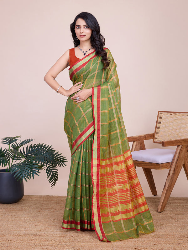 ANUPAMA Light Green Soft Silk Saree