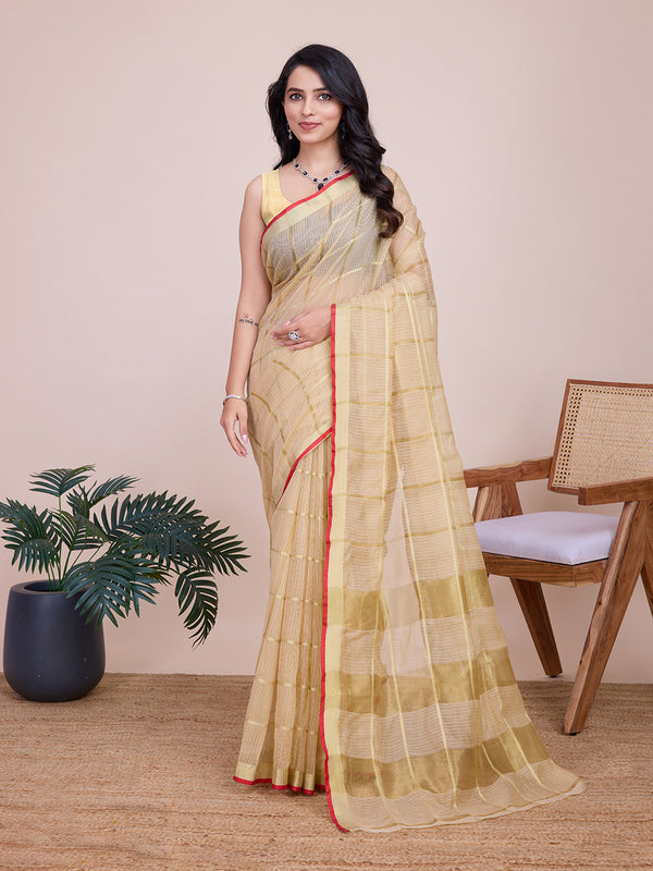 ANUPAMA  Beige kota doriya Soft Silk saree