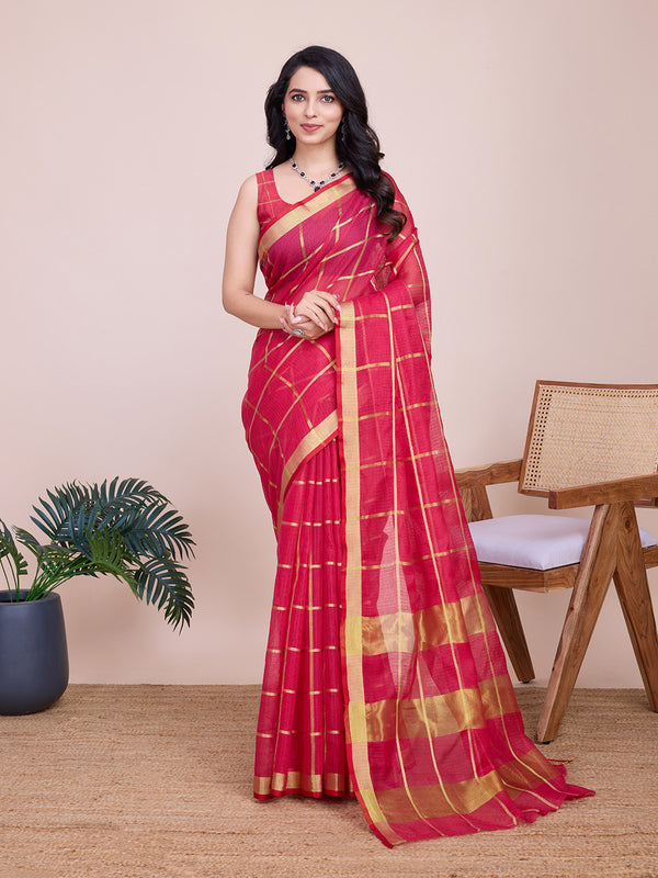 ANUPAMA  Pink Pure Soft Silk Saree