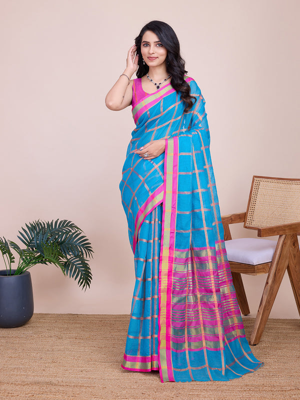 ANUPAMA Sky Blue Soft Silk Saree