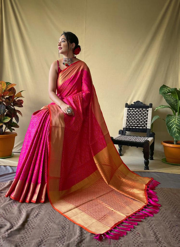 LERI  primarily Pink Pure Patola Silk Saree