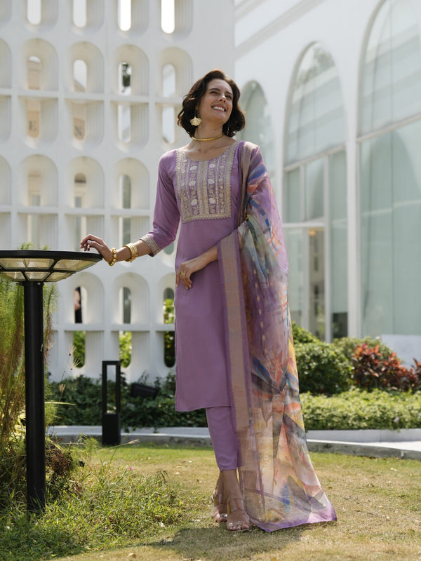Elegant Straight Kurti Pant Dupatta Set