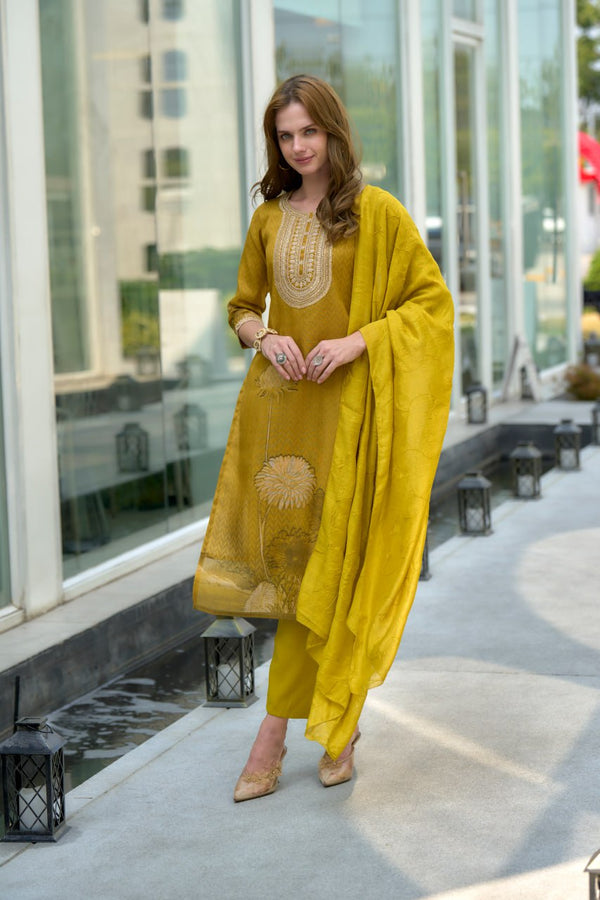 Elegant Straight Kurti Pant Dupatta Set